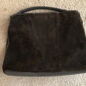 Large chocolate genuine leather satchel